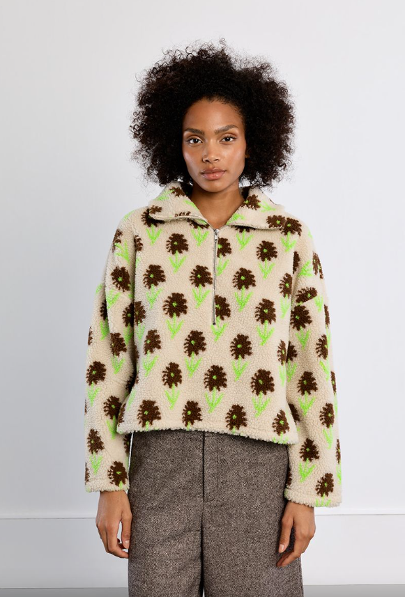 Floral Fleece Sweatshirt