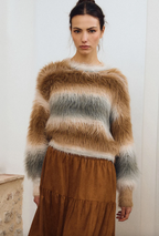 Fluffy Stripe Sweater
