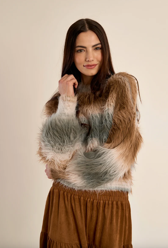 Fluffy Stripe Sweater