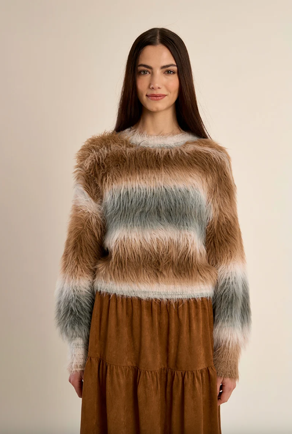 Fluffy Stripe Sweater