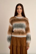 Fluffy Stripe Sweater