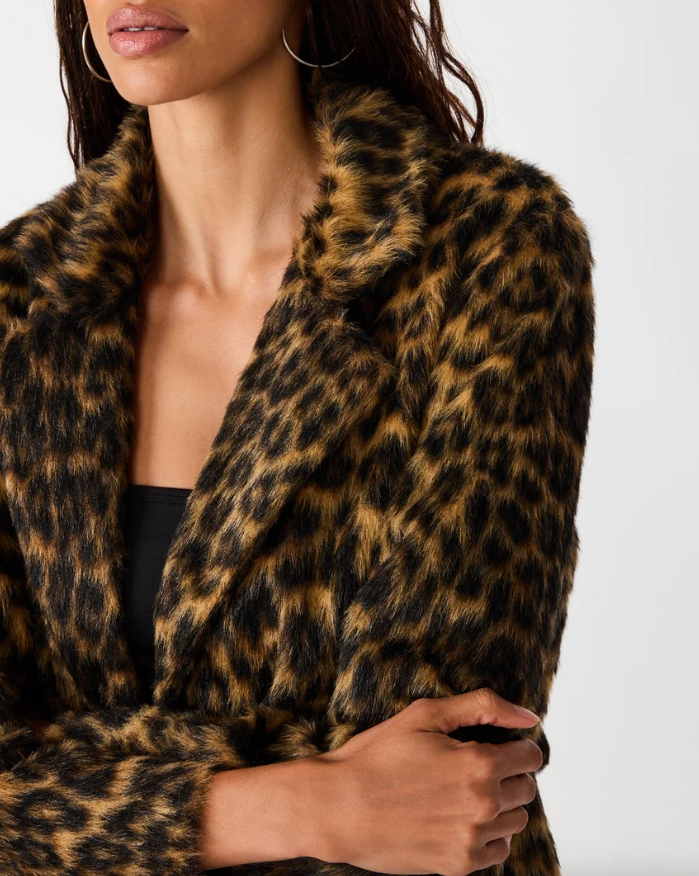 Madley Cheetah Print Faux Fur Jacket