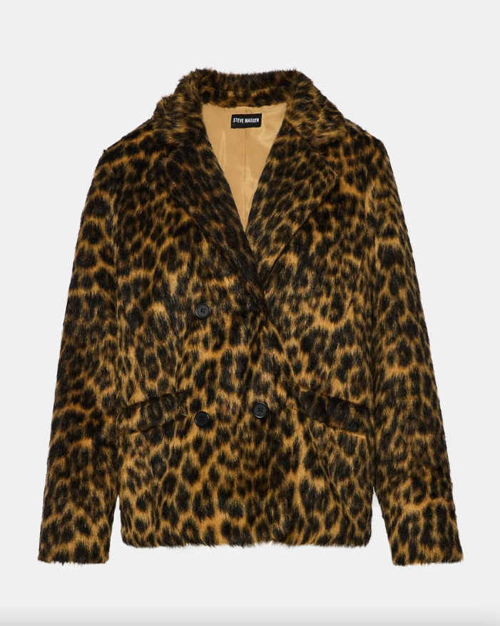 Madley Cheetah Print Faux Fur Jacket