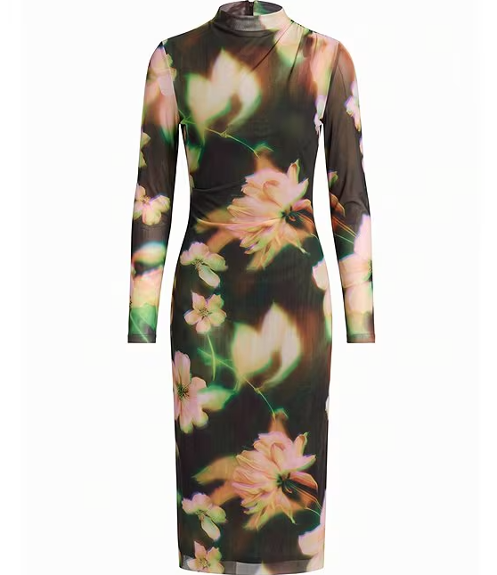 Mesh Long Sleeve Mo Dress