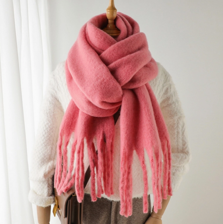 Solid Tassel Scarf