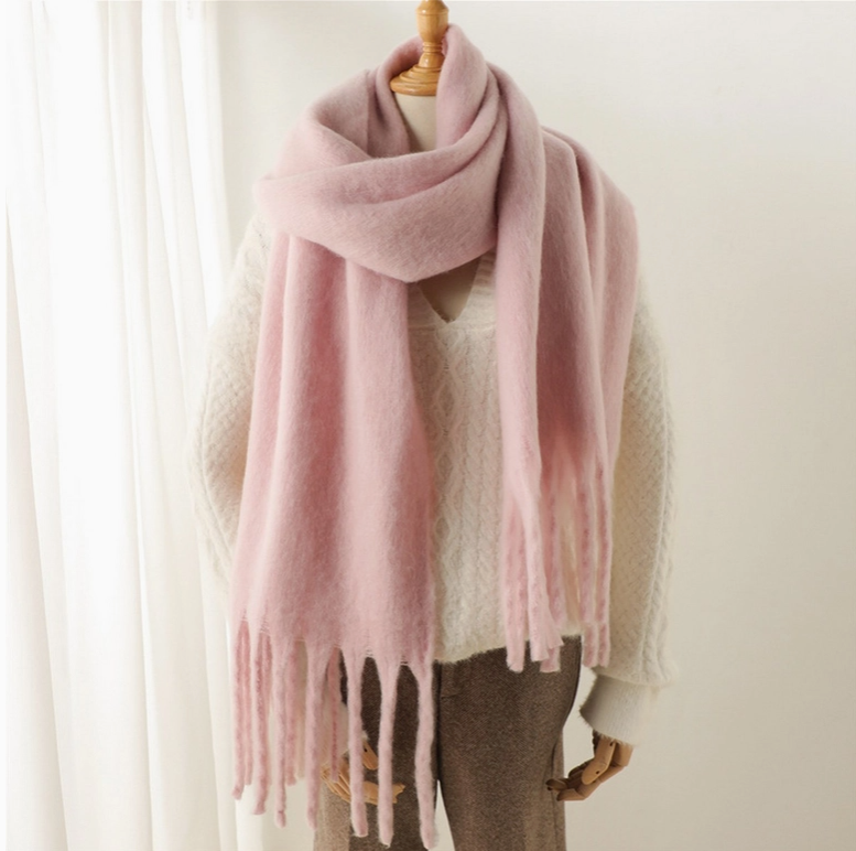 Solid Tassel Scarf