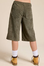 Corduroy Culotte Bermuda Shorts