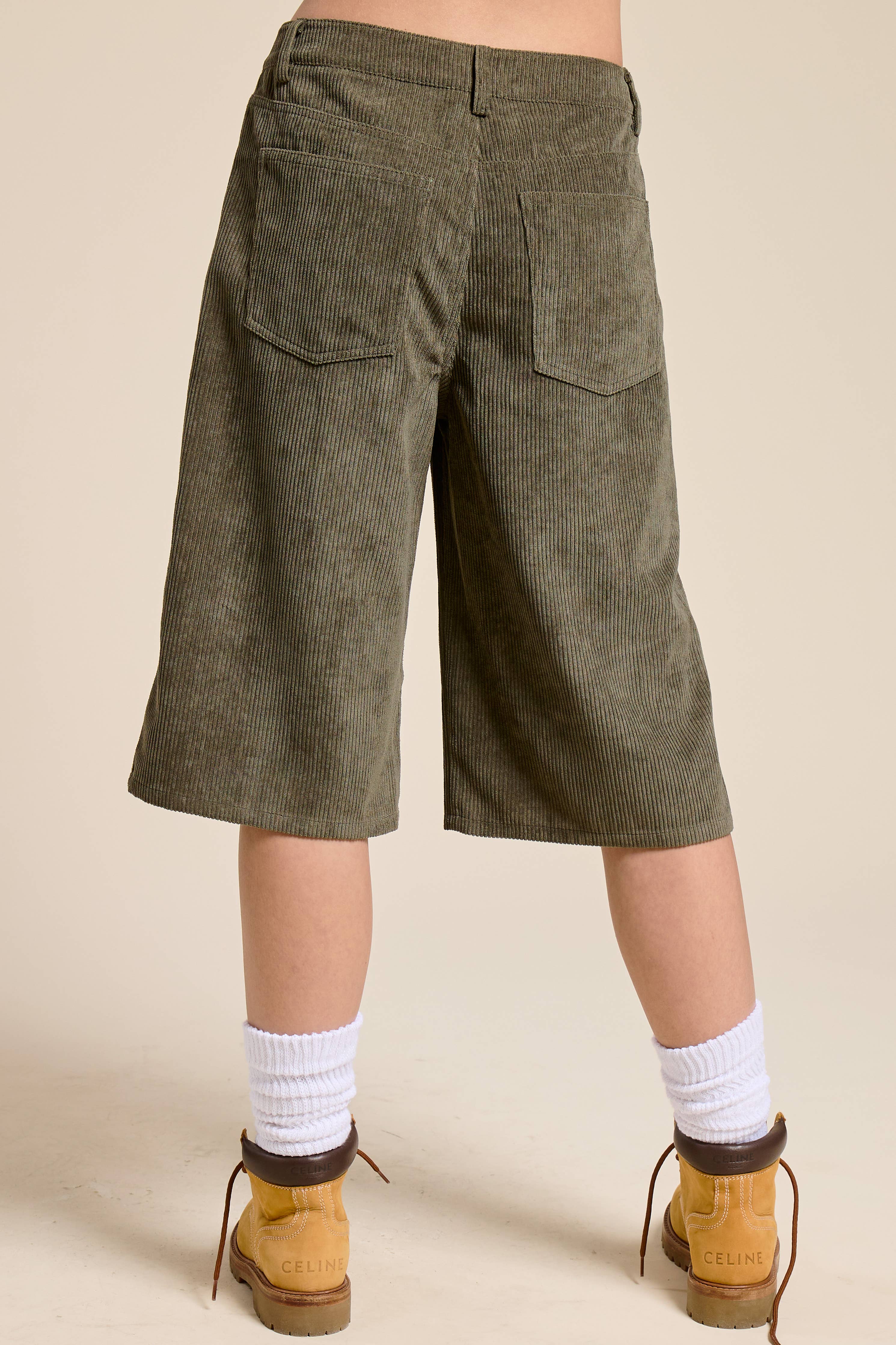 Corduroy Culotte Bermuda Shorts