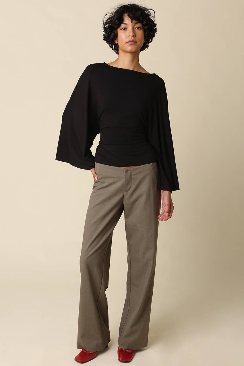 Allyson Back-Tie Dolman Sleeve Top