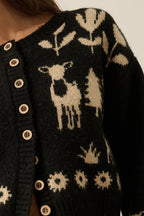 Forest Motif Cardigan