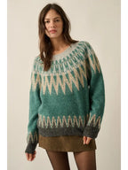 Teal Fair Isle Sweater