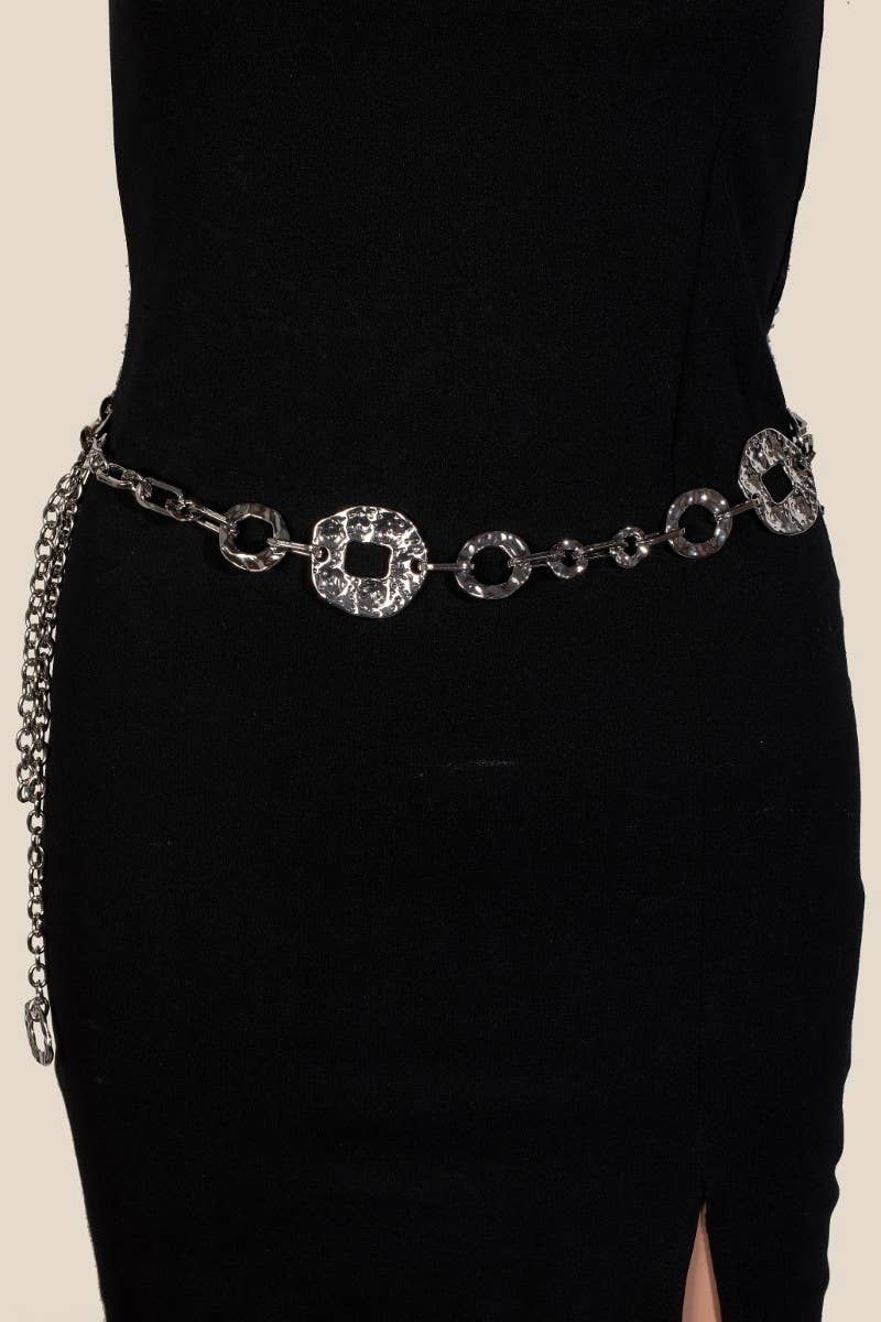 Warped Metallic Flat Chain Belt