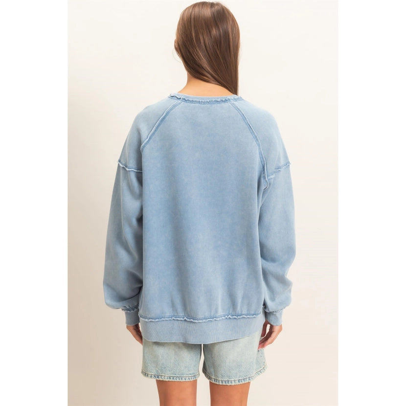 Washed Raw Edge Sweatshirt
