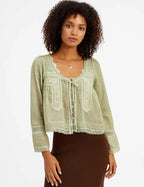 U-Neck Lace Hollow Out Top