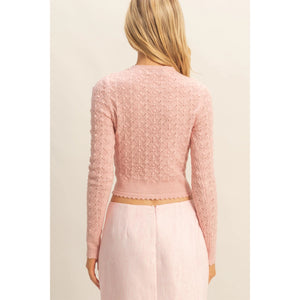 Pastel Pink Pointelle Top