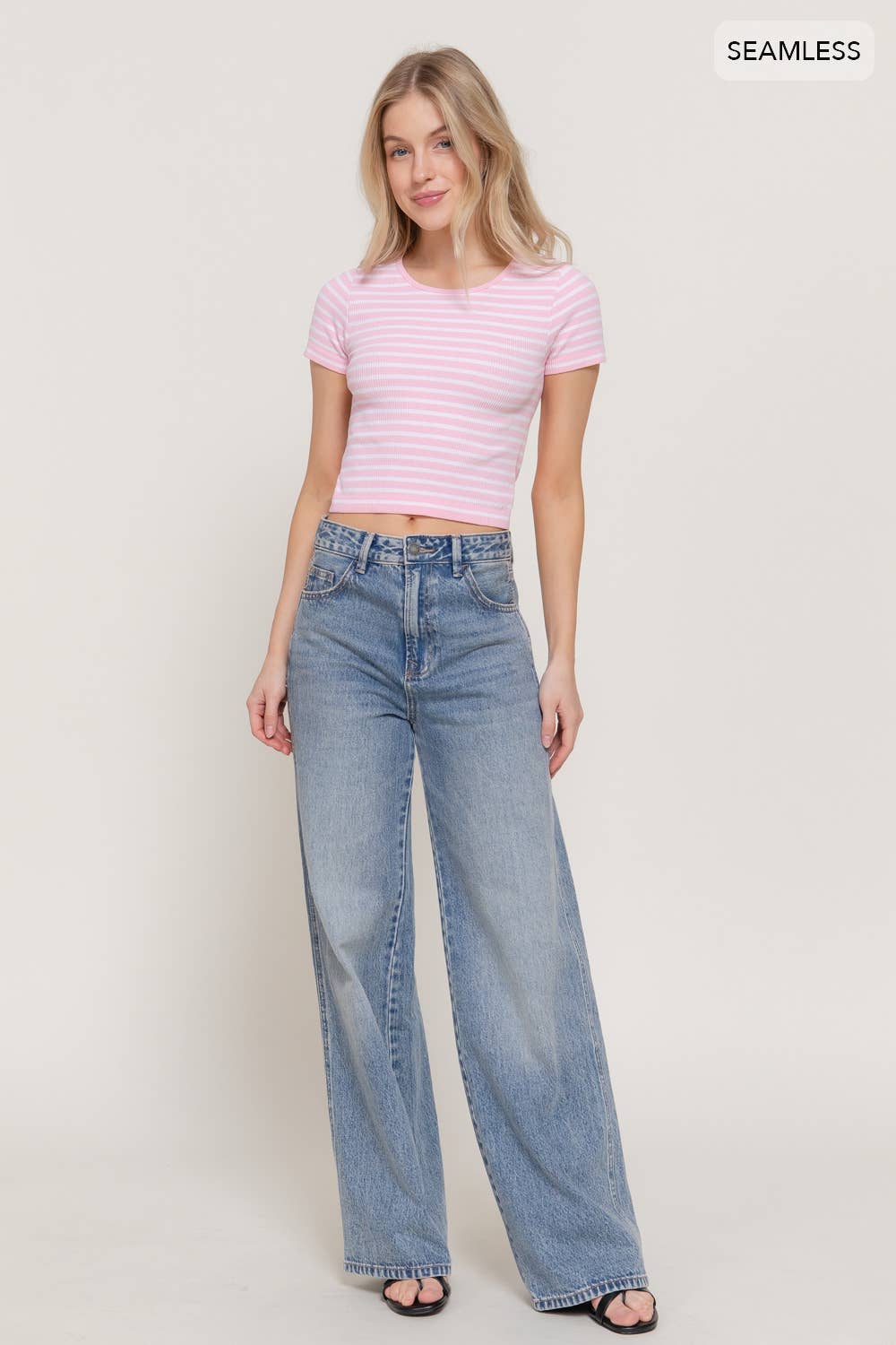 Seamless Stripe Ribbed Top