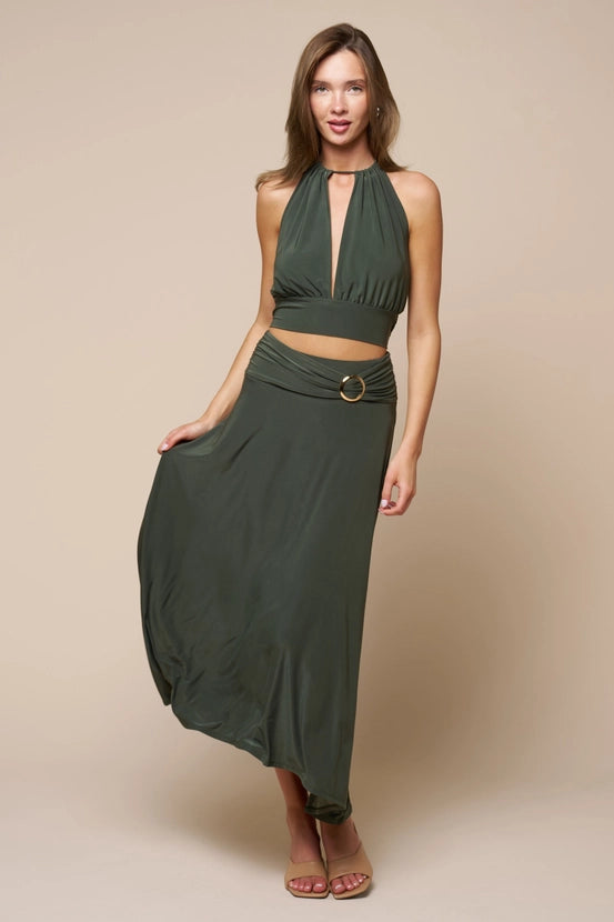 Buckle Maxi Skirt