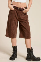 Corduroy Culotte Bermuda Shorts