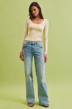 Basic Long Sleeve Scoop Neck Top