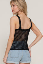 V-Neck Crochet Tank
