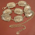 Western Longhorn Engraved Chain Belt