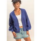 Dusty Indigo Textured Cardigan