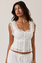 Cotton and Lace Eyelet Tank