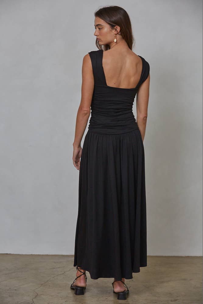 Knit Ruched Side Sleeveless Dress