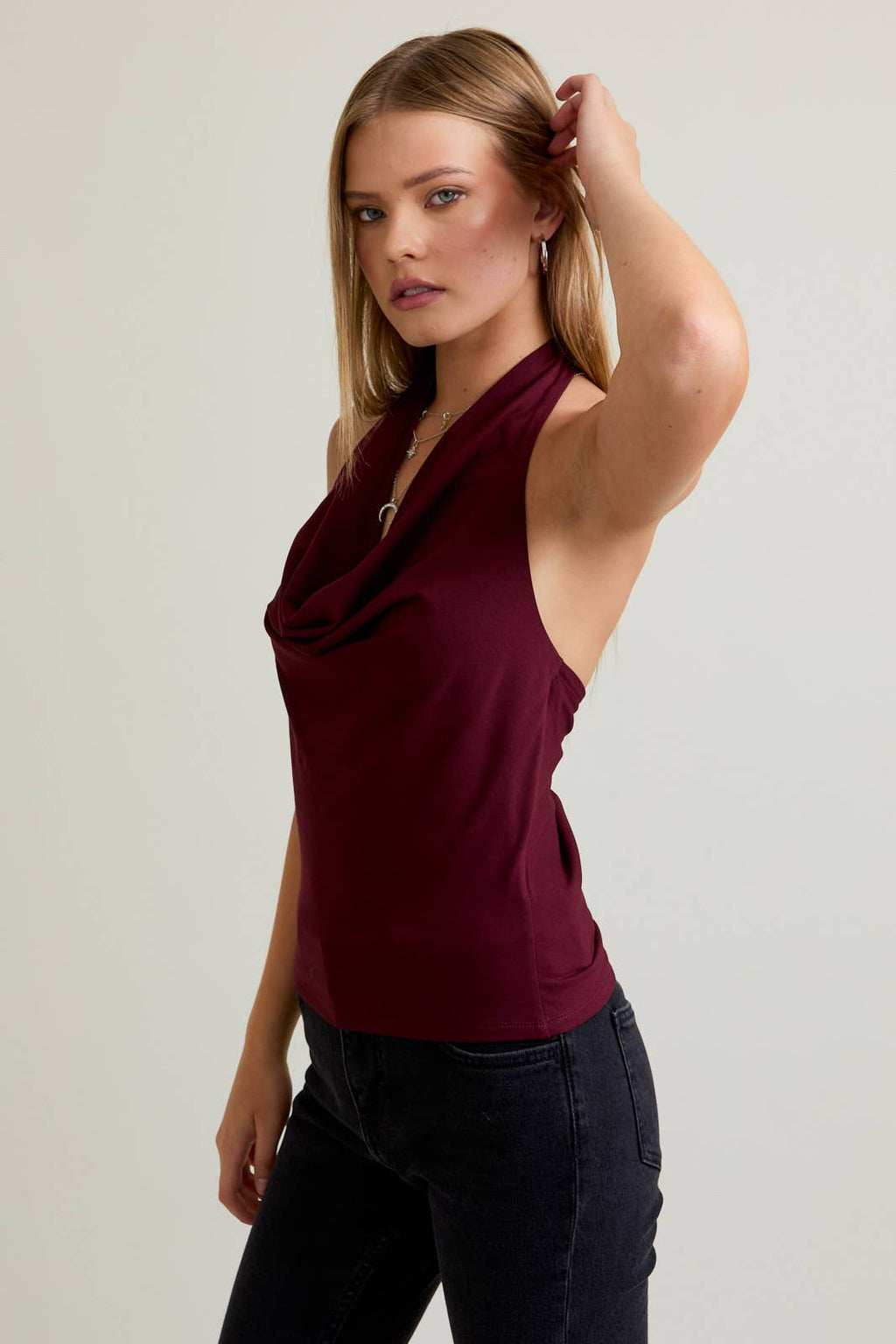Cowl Neck Halter Top
