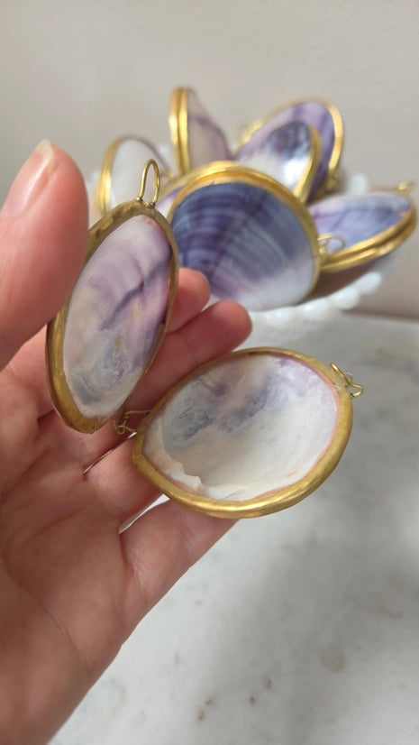 Polished Purple Clam Trinket Pill Box