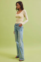 Basic Long Sleeve Scoop Neck Top