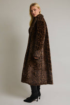 Cheetah Faux Fur Long Coat