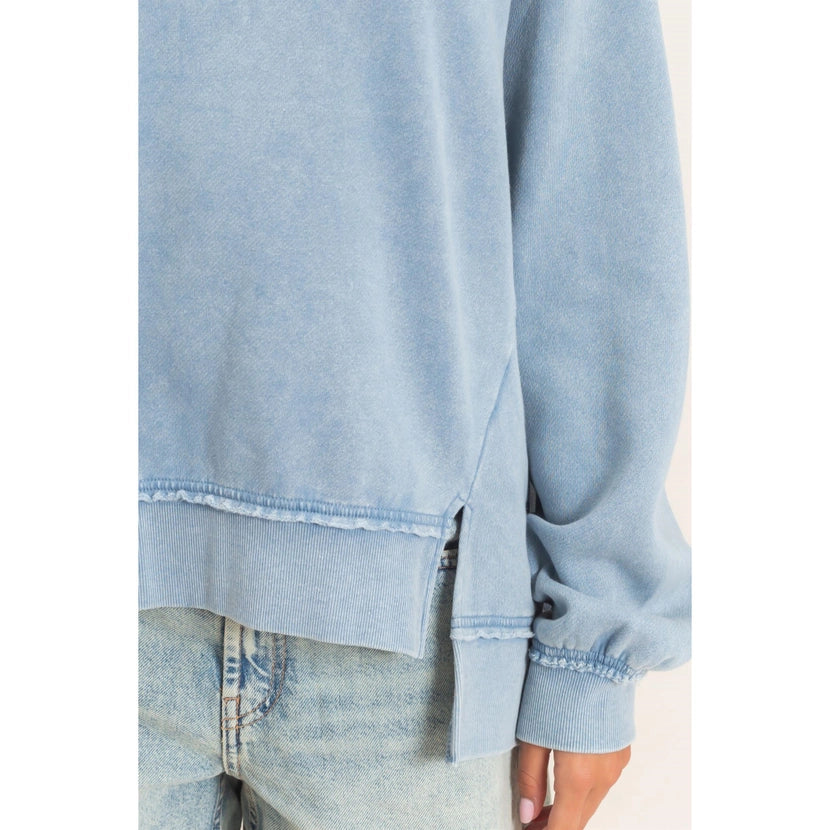Washed Raw Edge Sweatshirt
