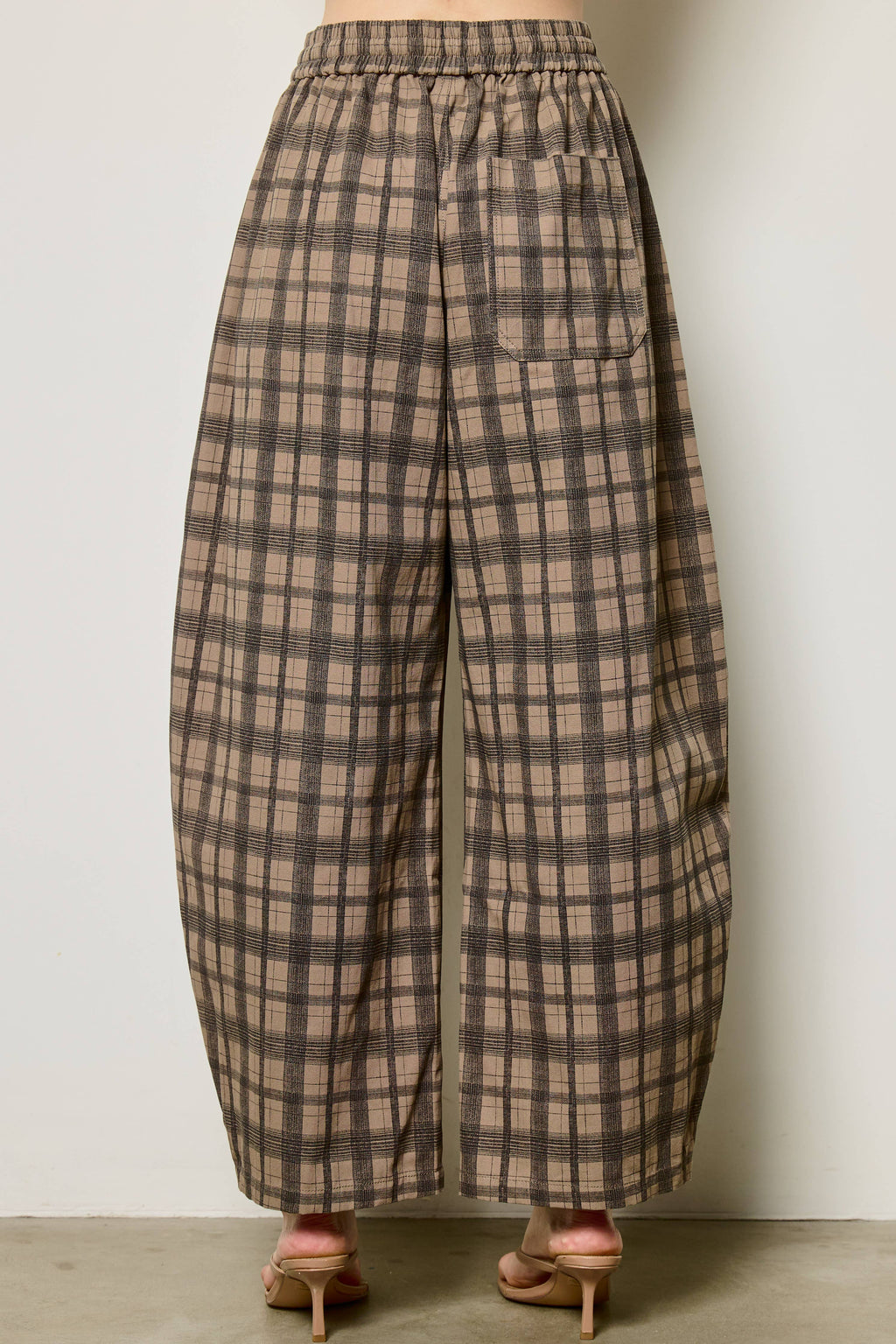 Plaid Barrel Leg Pants