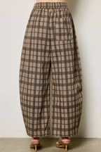 Plaid Barrel Leg Pants