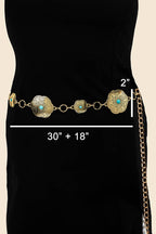 Floral Disc Western Concho Chain Belt