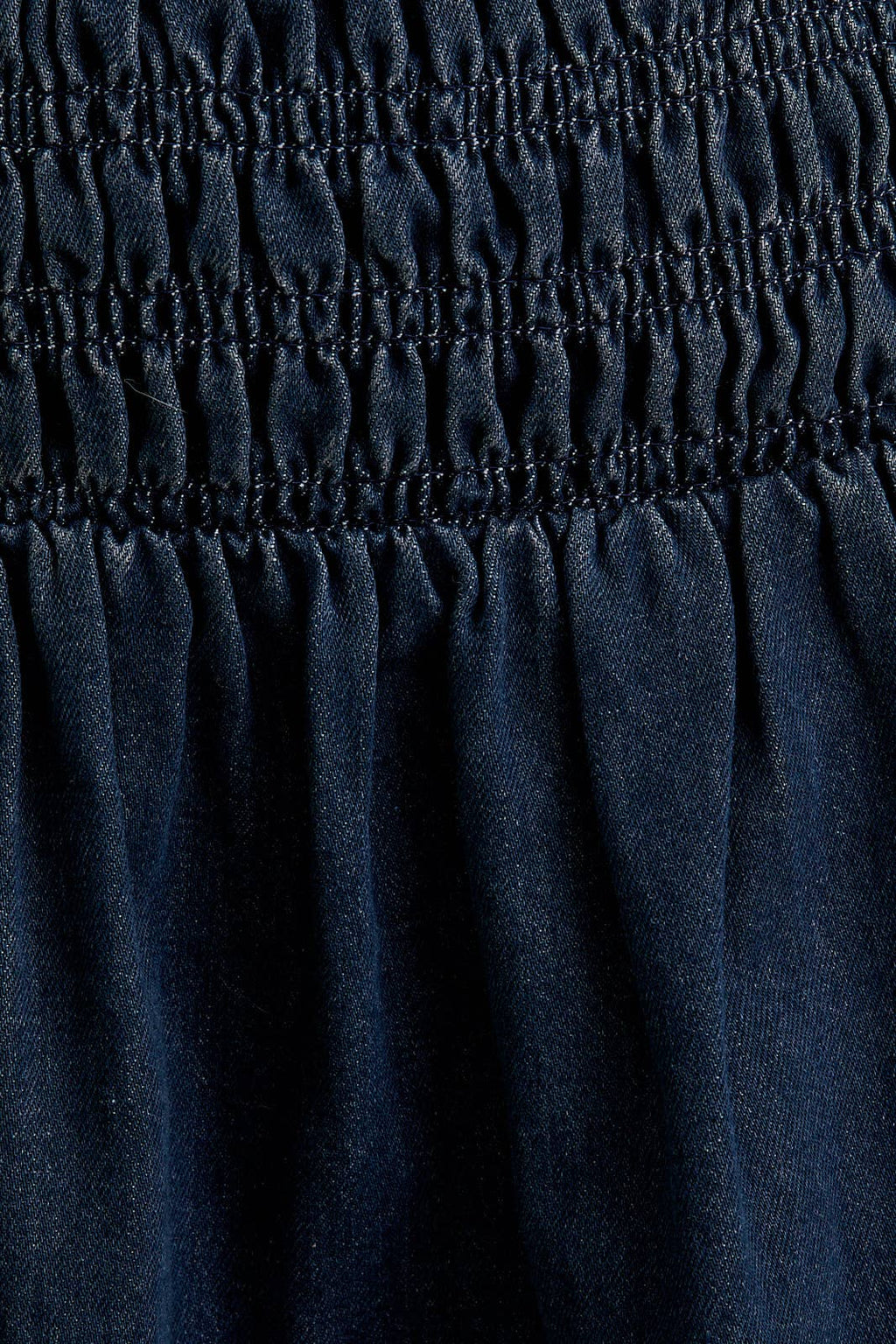 SMOCKING BODICE DENIM TUBE DRESS