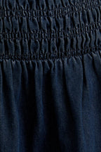 SMOCKING BODICE DENIM TUBE DRESS