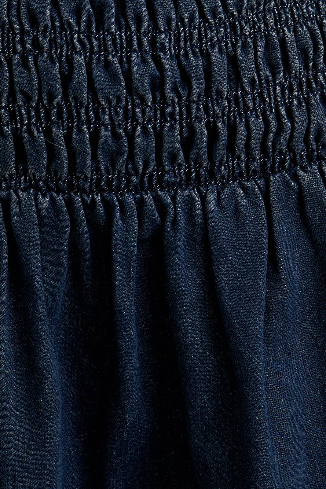 SMOCKING BODICE DENIM TUBE DRESS