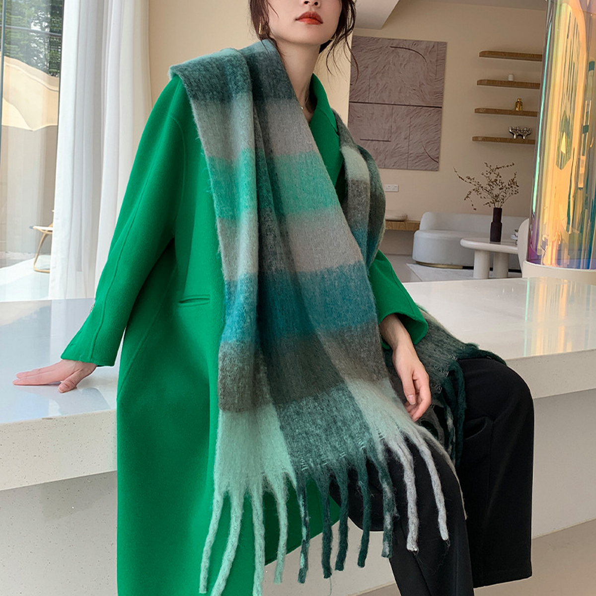 Plush Plaid Scarf