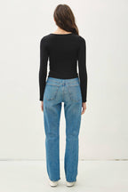 Basic Long Sleeve Scoop Neck Top