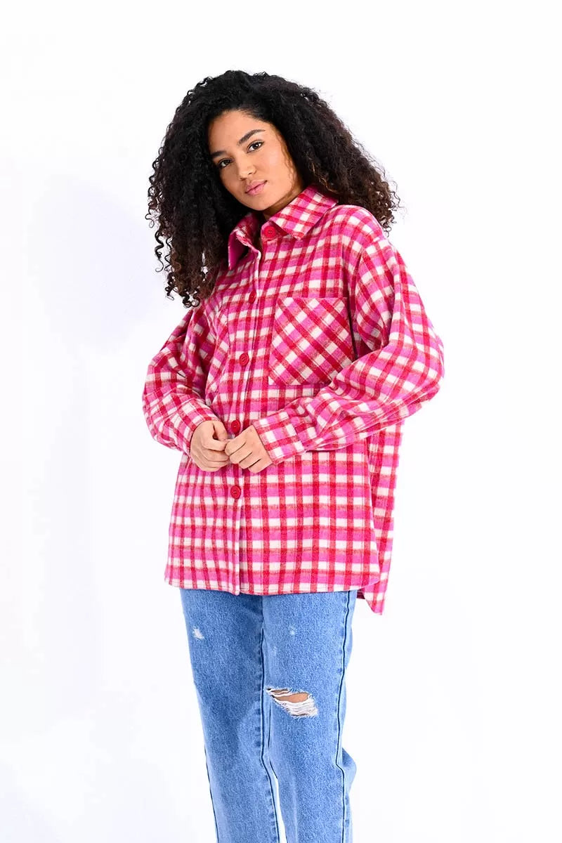 Boyfriend Fit Checked Shirt