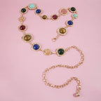 Gemstone Cabochon Station Chain Belt
