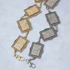 Floral Rectangle Concho Link Chain Belt