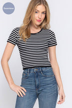 Seamless Stripe Ribbed Top