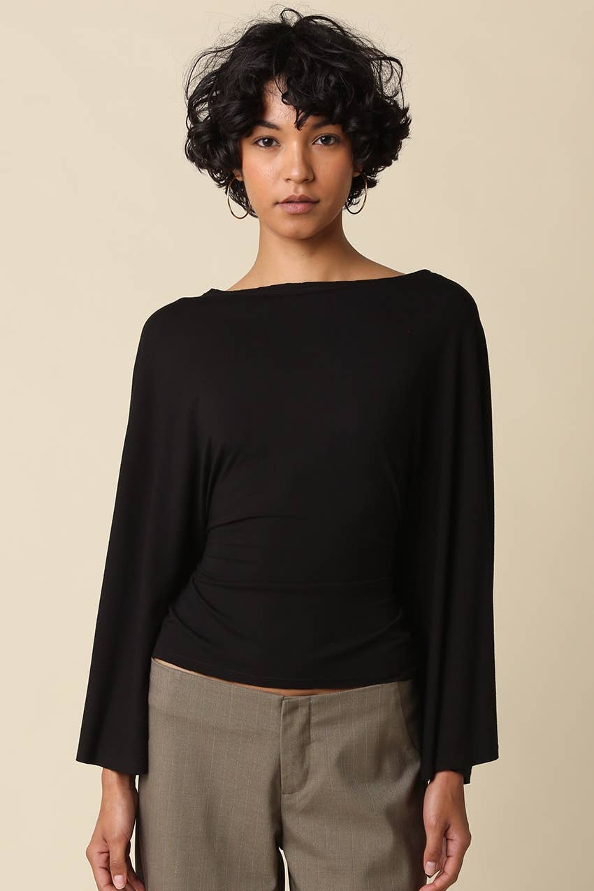 Allyson Back-Tie Dolman Sleeve Top