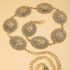Oval Western Concho Chain Link Belt