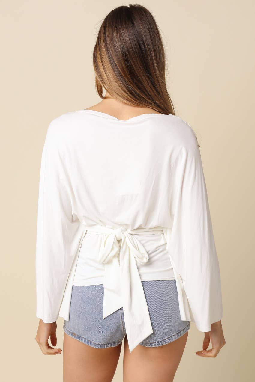 Allyson Back-Tie Dolman Sleeve Top