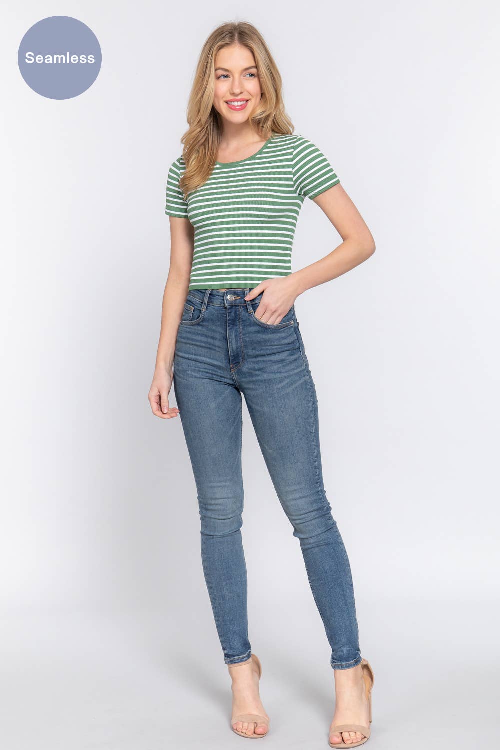 Seamless Stripe Ribbed Top