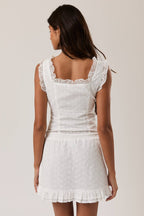 Cotton and Lace Eyelet Tank